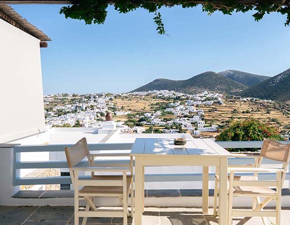 Large balcony with landscape view