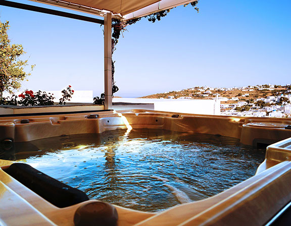 The jacuzzi at Petali Village Hotel
