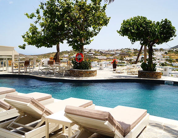 Village views from the pool in Sifnos
